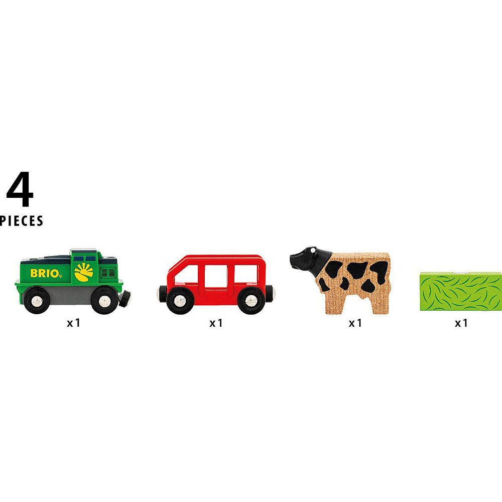 Brio Farm Battery Train Kids/Childrens Pretend Play Interactive Toy 3y+ (4 Pieces) — image 3