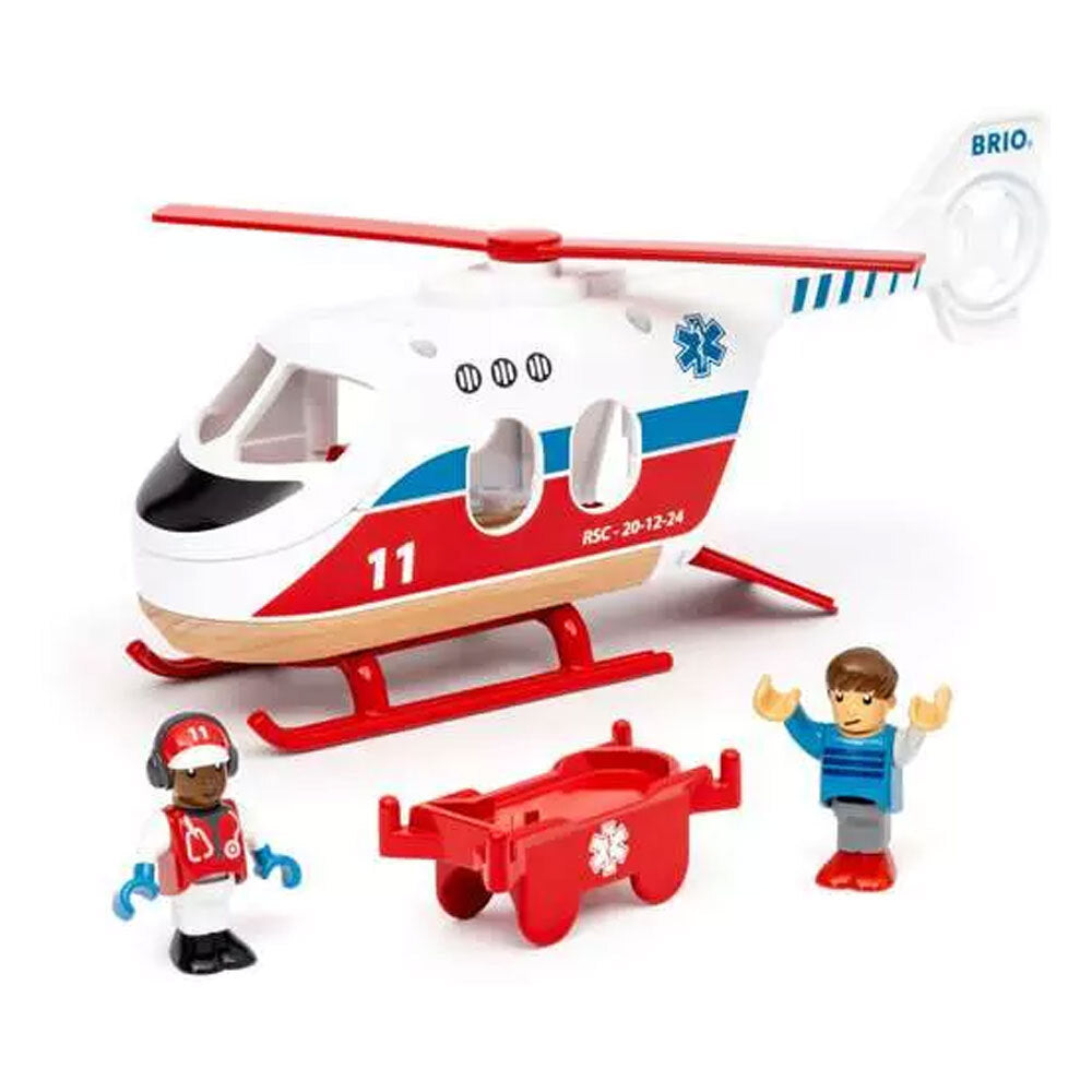 Brio Rescue Helicopter Kids/Childrens Pretend Play Interactive Toy 3y+ (4 Pieces) — image 2
