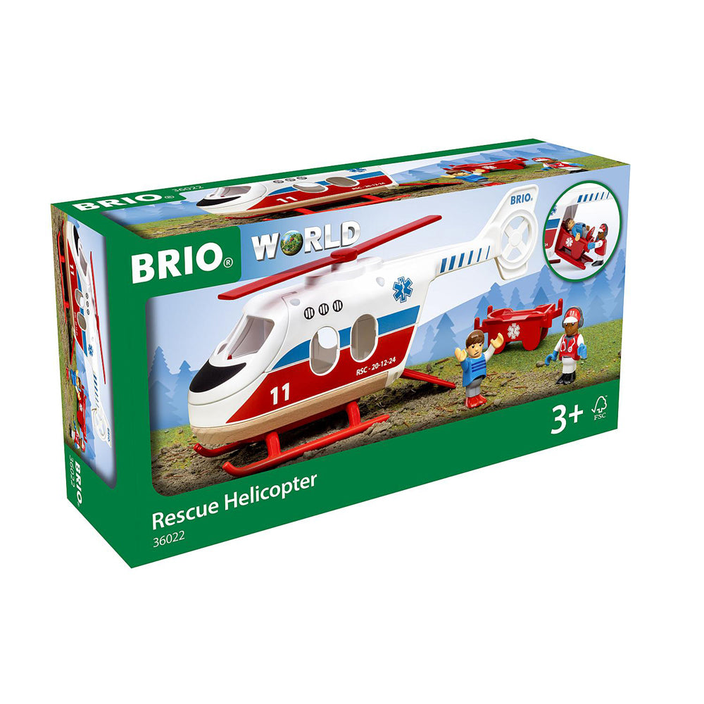 Brio Rescue Helicopter Kids/Childrens Pretend Play Interactive Toy 3y+ (4 Pieces)