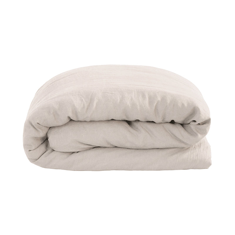 Bambury Super King Bed Linen Quilt Cover Set Pebble Soft Woven Home Bedding — image 2