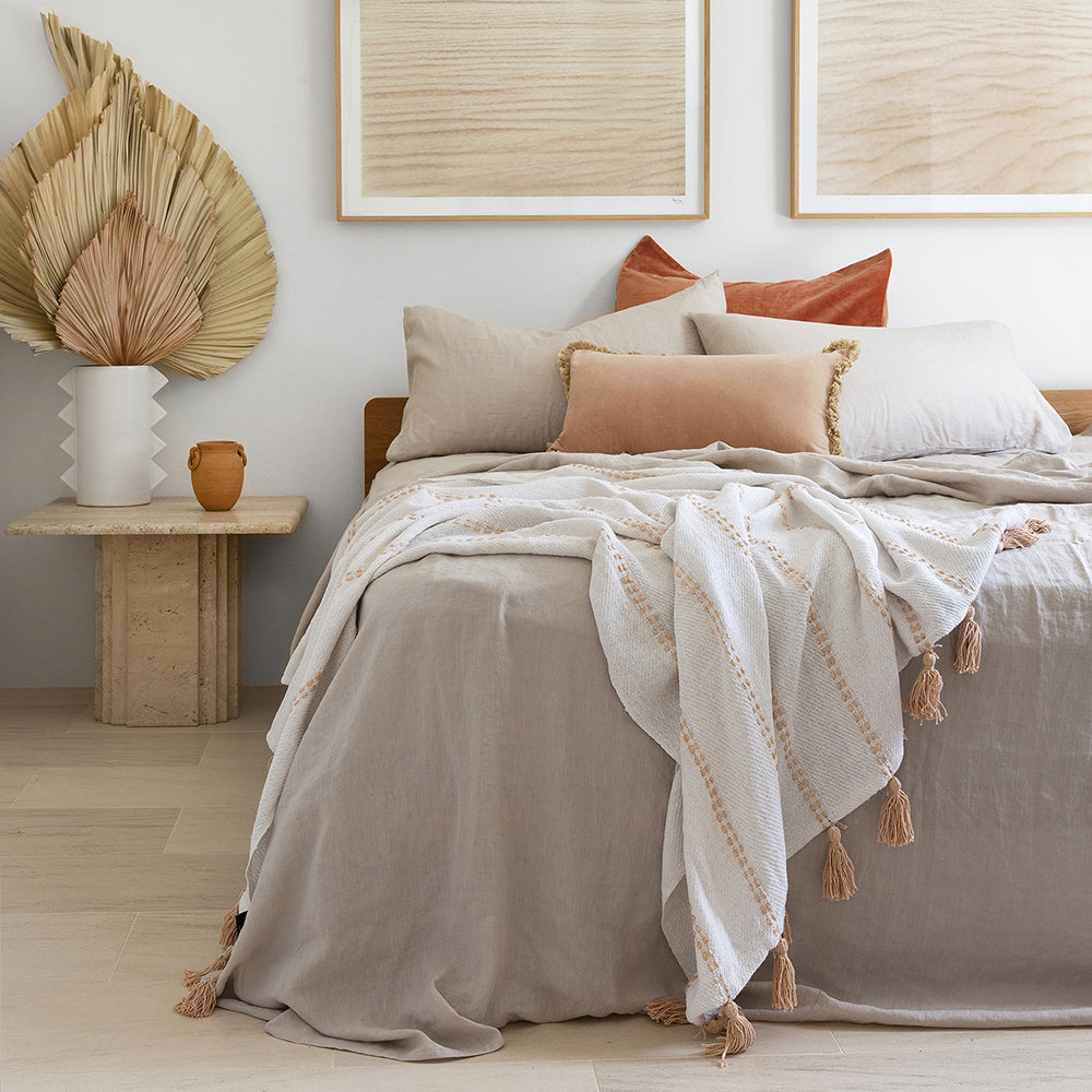 Bambury Super King Bed Linen Quilt Cover Set Pebble Soft Woven Home Bedding — image 5