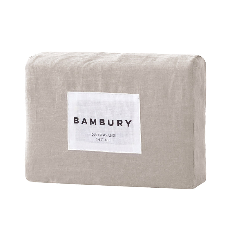 Bambury Size Queen Bed Linen Sheet Set Pebble Home Bedding w/Pillowcase Linen — image 2