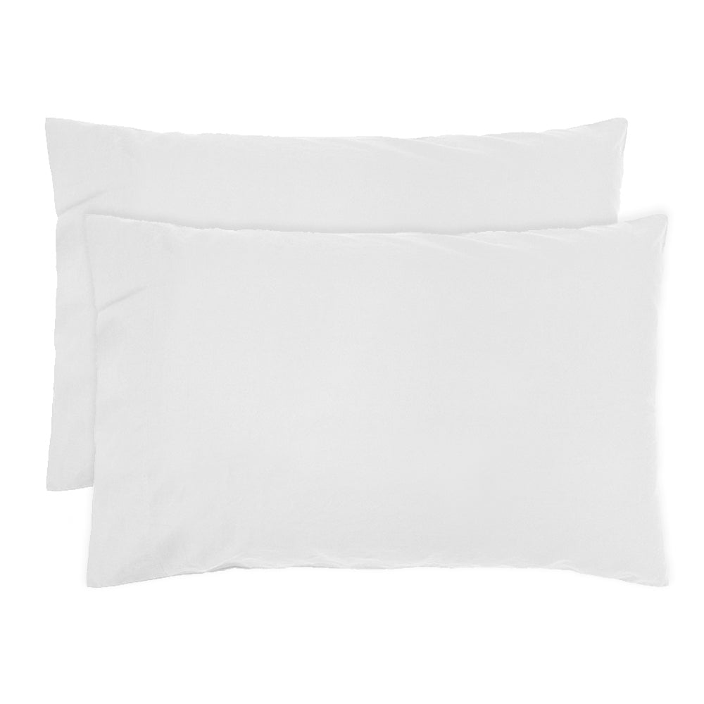 Bambury Std Temple Organic Cotton Pillowcase Pair Ivory Woven - 48 x 73cm
