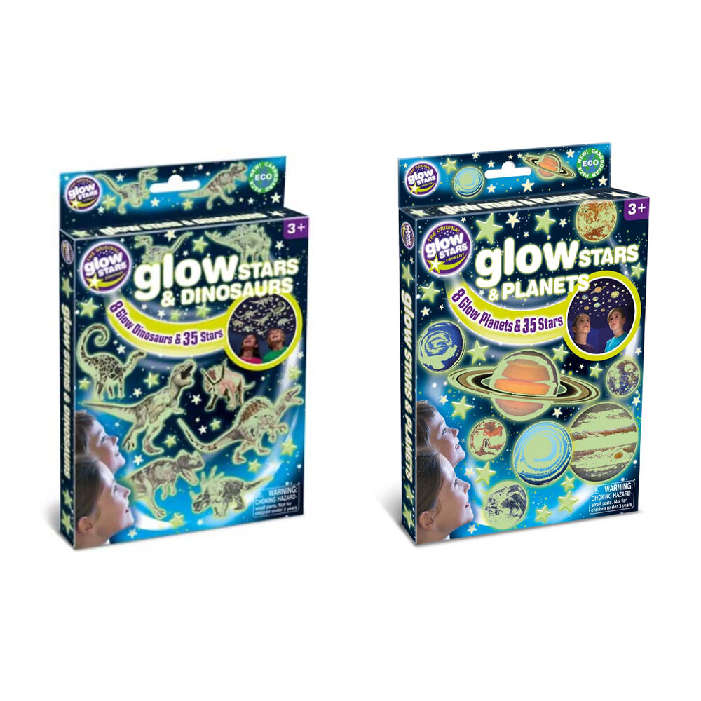 Brainstorm Toys Glow In The Dark Stars & Dinosaurs and Planets Set 3y+ (2 Pieces)