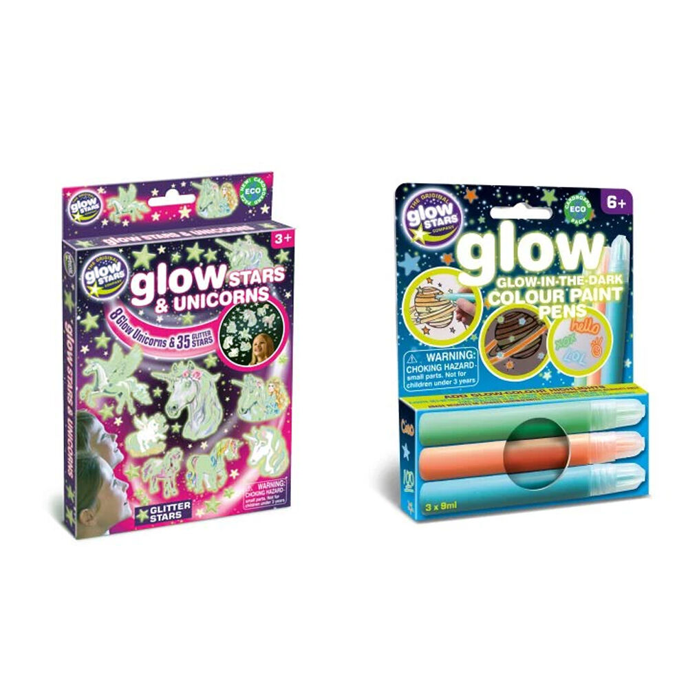 Brainstorm Toys Glow In The Dark Stars/Unicorns and Paint Pens Set 6y+ (2 Pieces)
