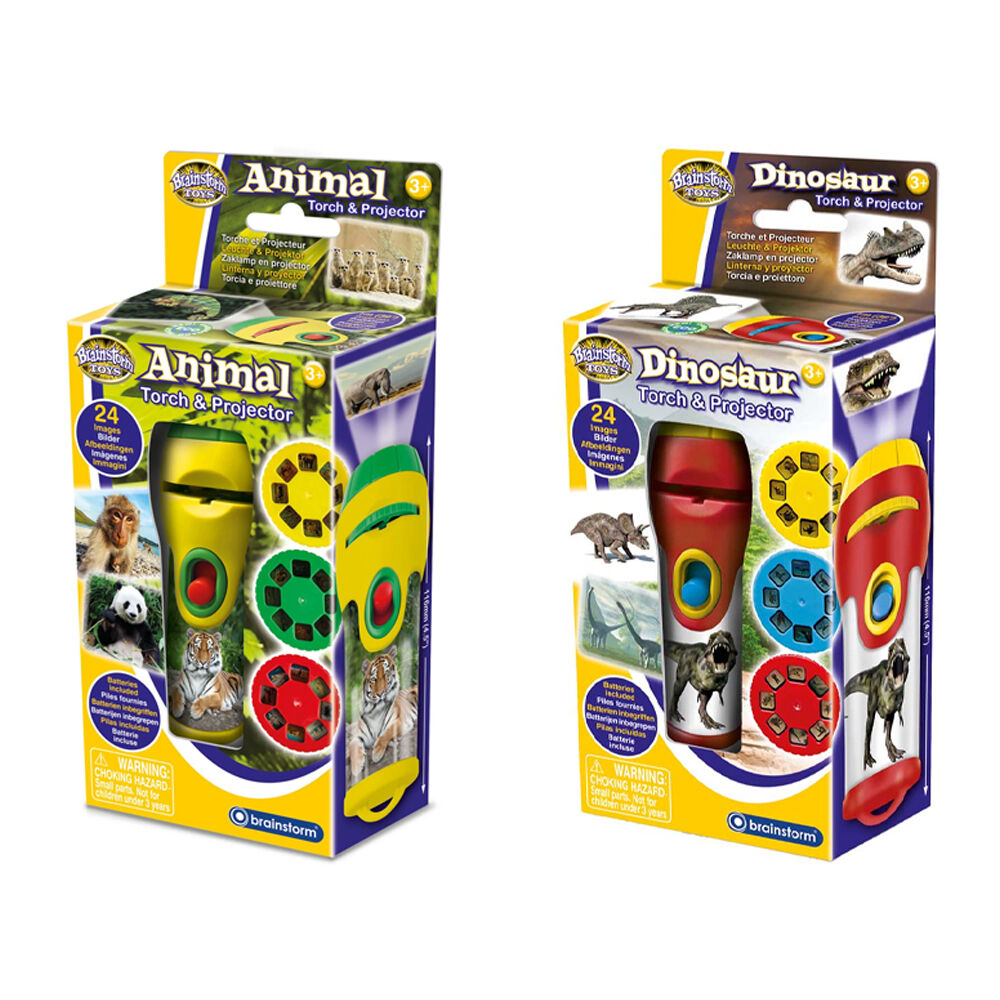 Brainstorm Toys Animal and Dinosaur Torch & Projector Kids Toy Set 3y+ (2 Pieces)