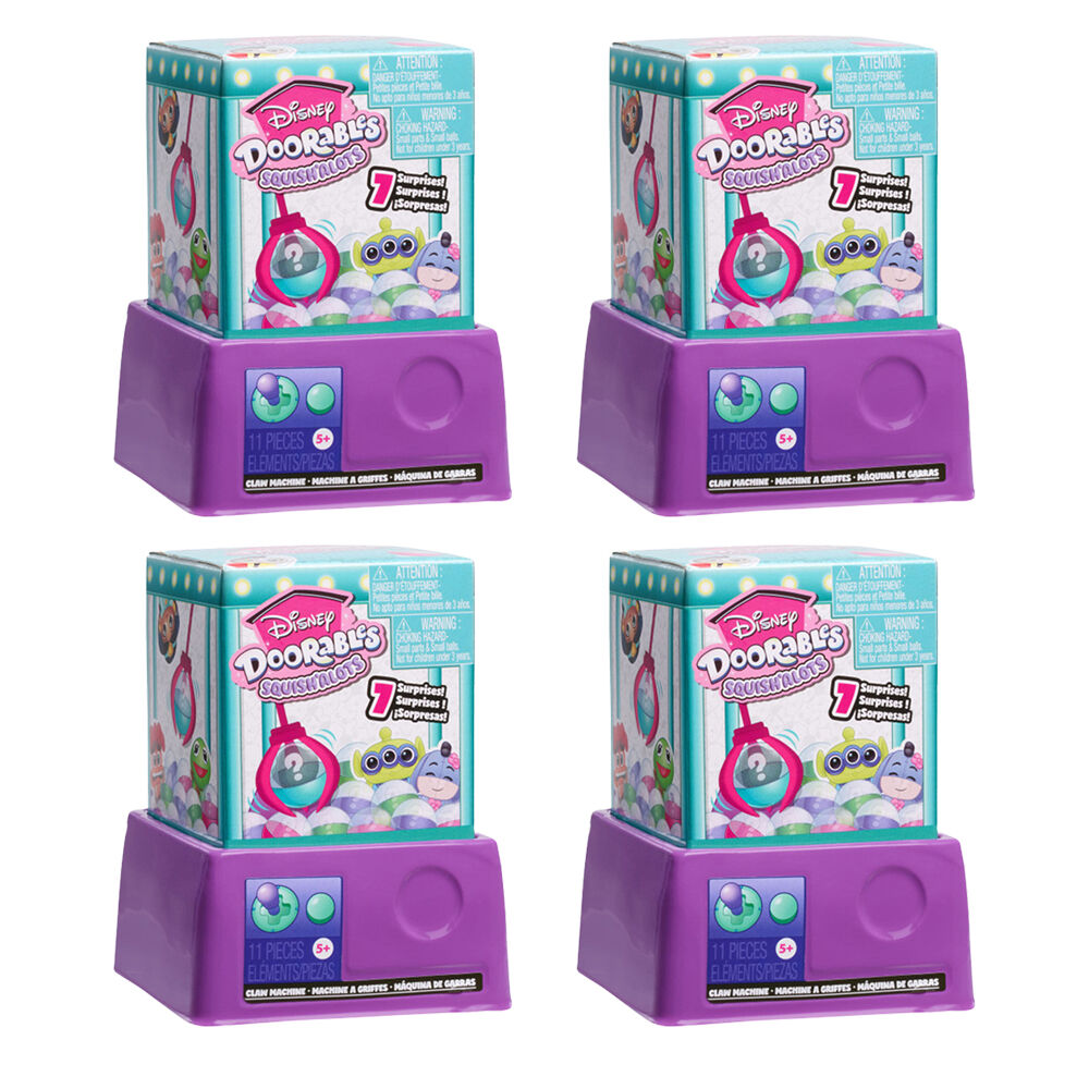 Disney 11pc Doorables Disney Collectable Figures Whatcha Gotcha Claw Machine Toy 5y+ (4 Pack)