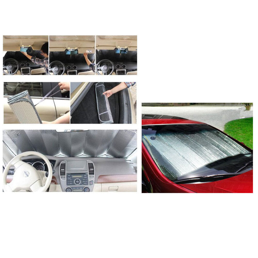 Generic Car Windscreen Sun Visor Reflective Shade/Heat Interior Windshield Foldable — image 4