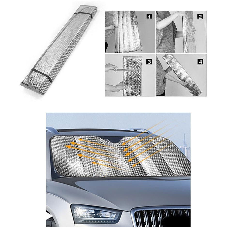 Generic Car Windscreen Sun Visor Reflective Shade/Heat Interior Windshield Foldable — image 3