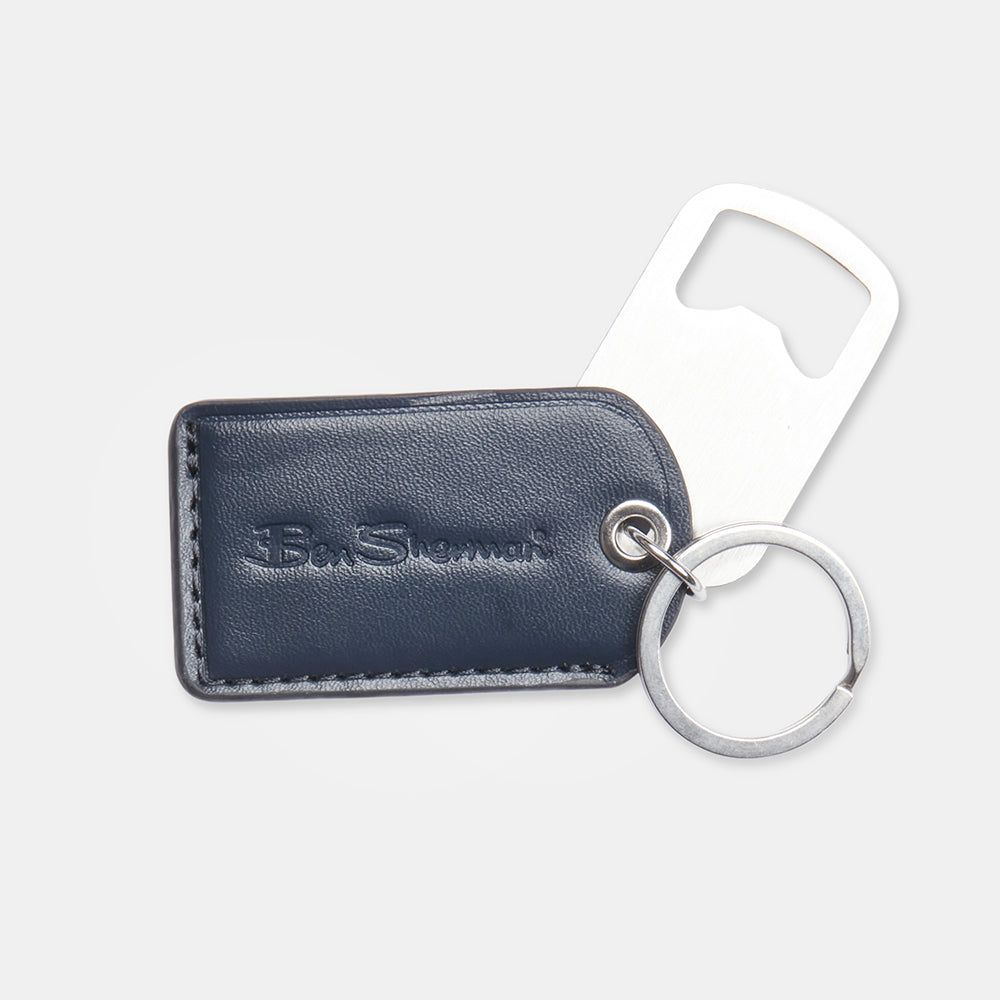 Ben Sherman Men's Stainless Steel Drinking Flask w/ Bottle Opener Keyring Navy — image 4