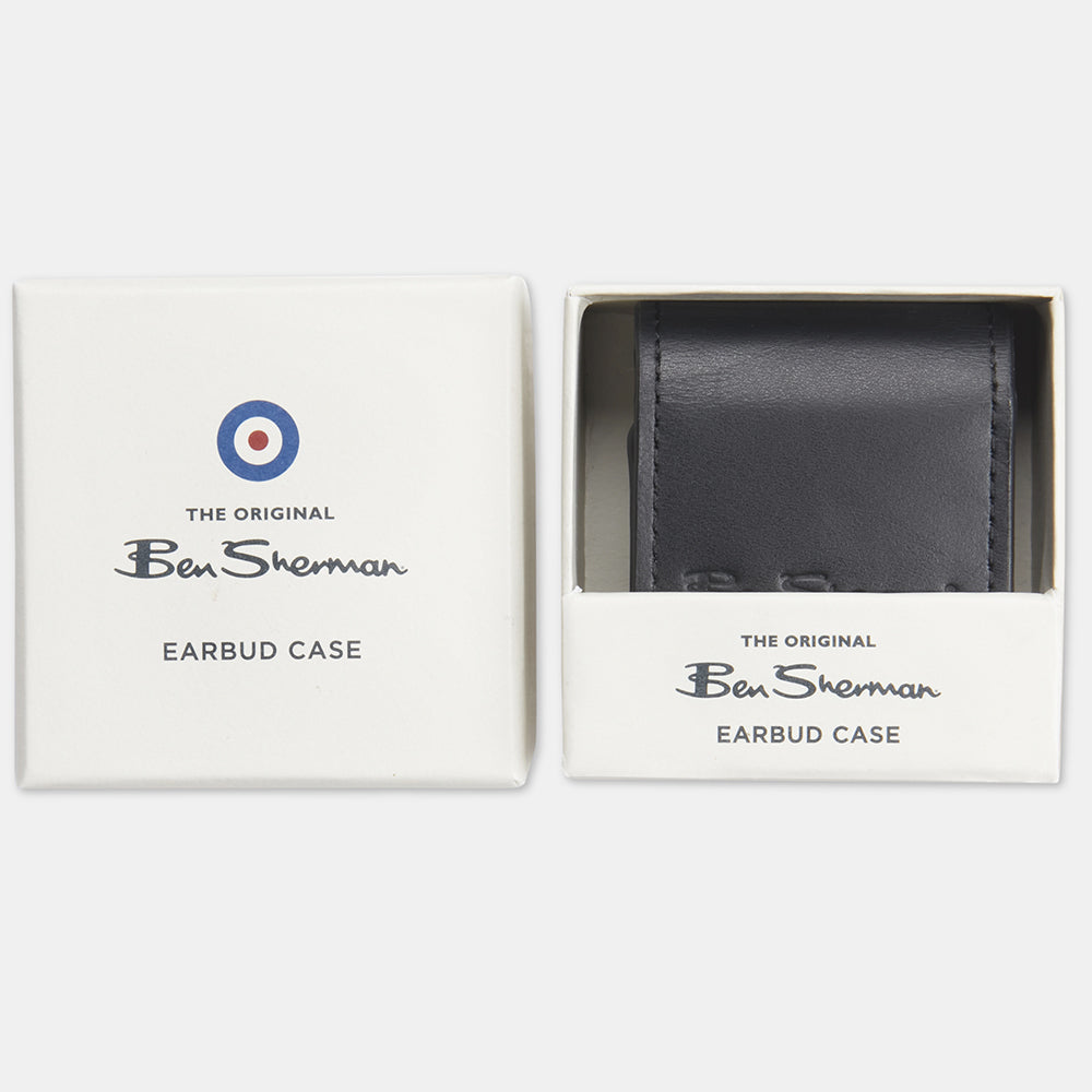 Ben Sherman Men's Leather Earbud Case Holder Protection For Apple Air Pods Black — image 2