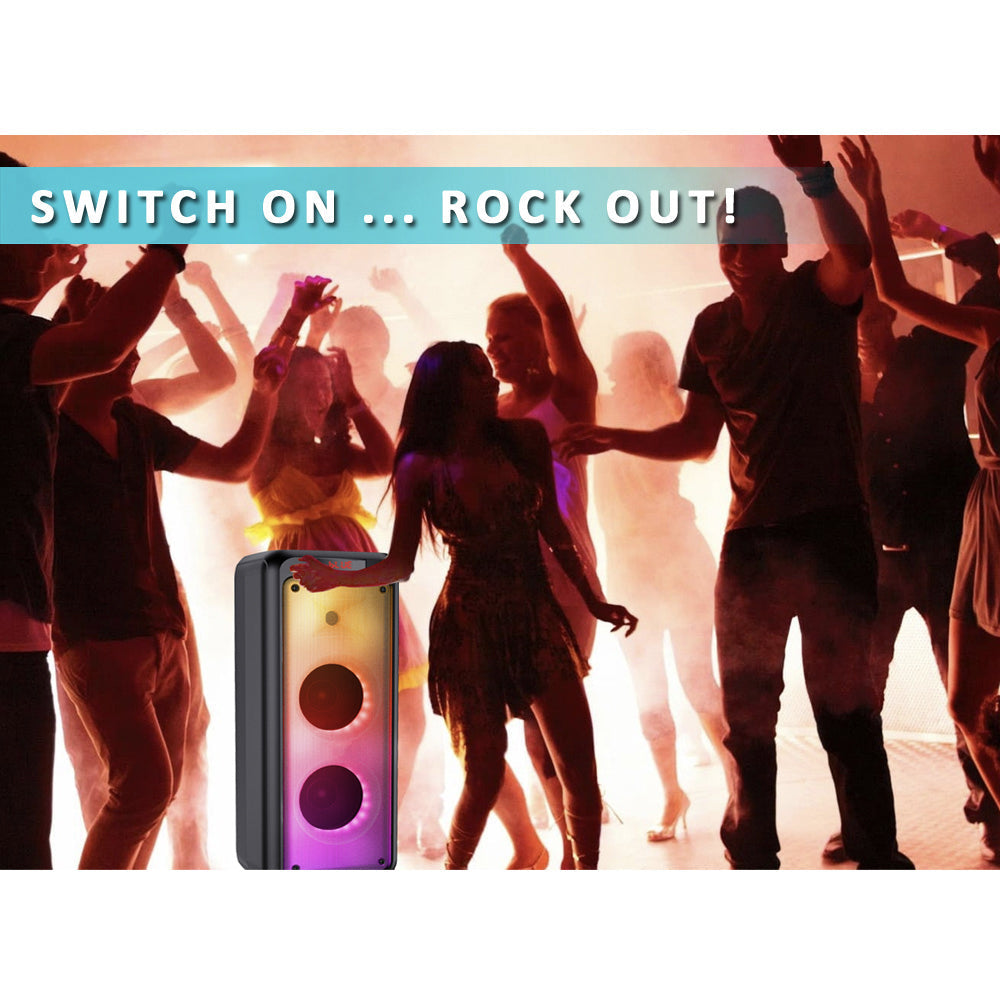 Sansai Bluetooth Party Colour Changing Rechargeable Speaker w/Remote 400W Black — image 7