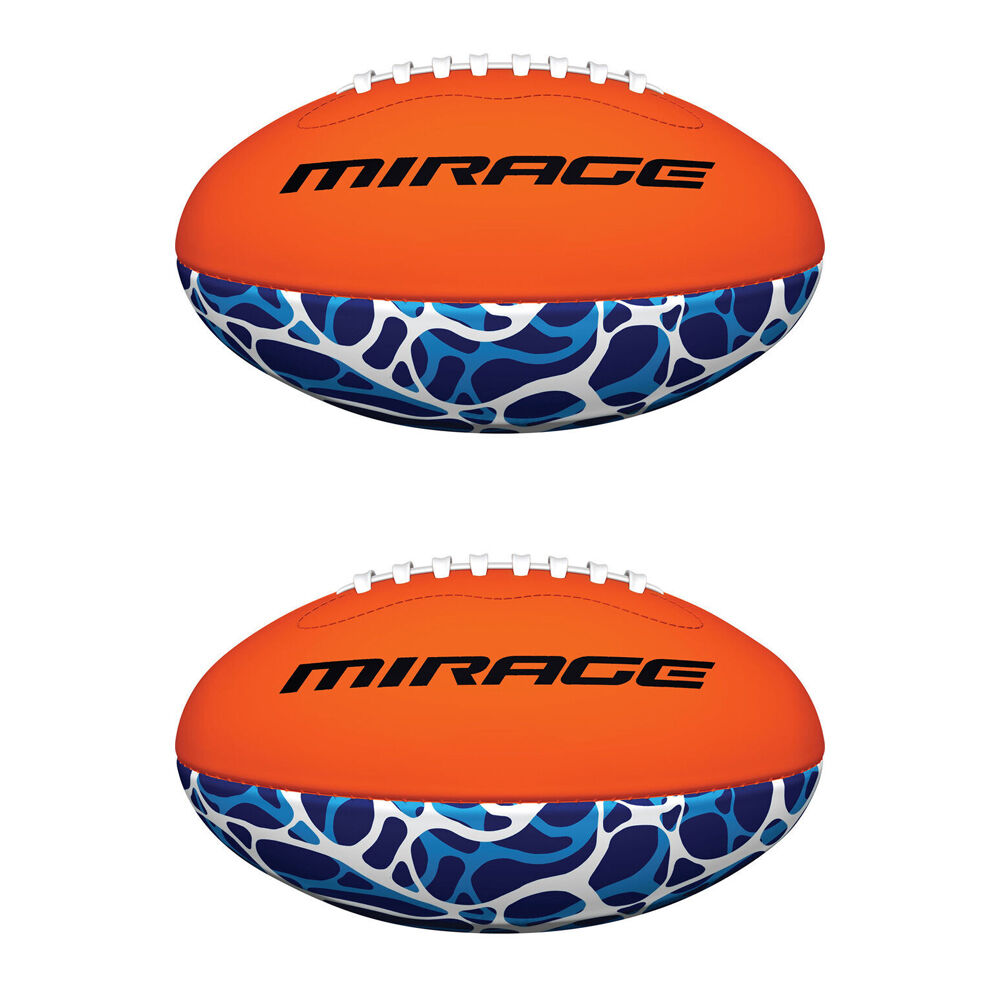Mirage Neoprene Footy Ball Kids Outdoor Water Toy Blue/Orange (2 Pack)