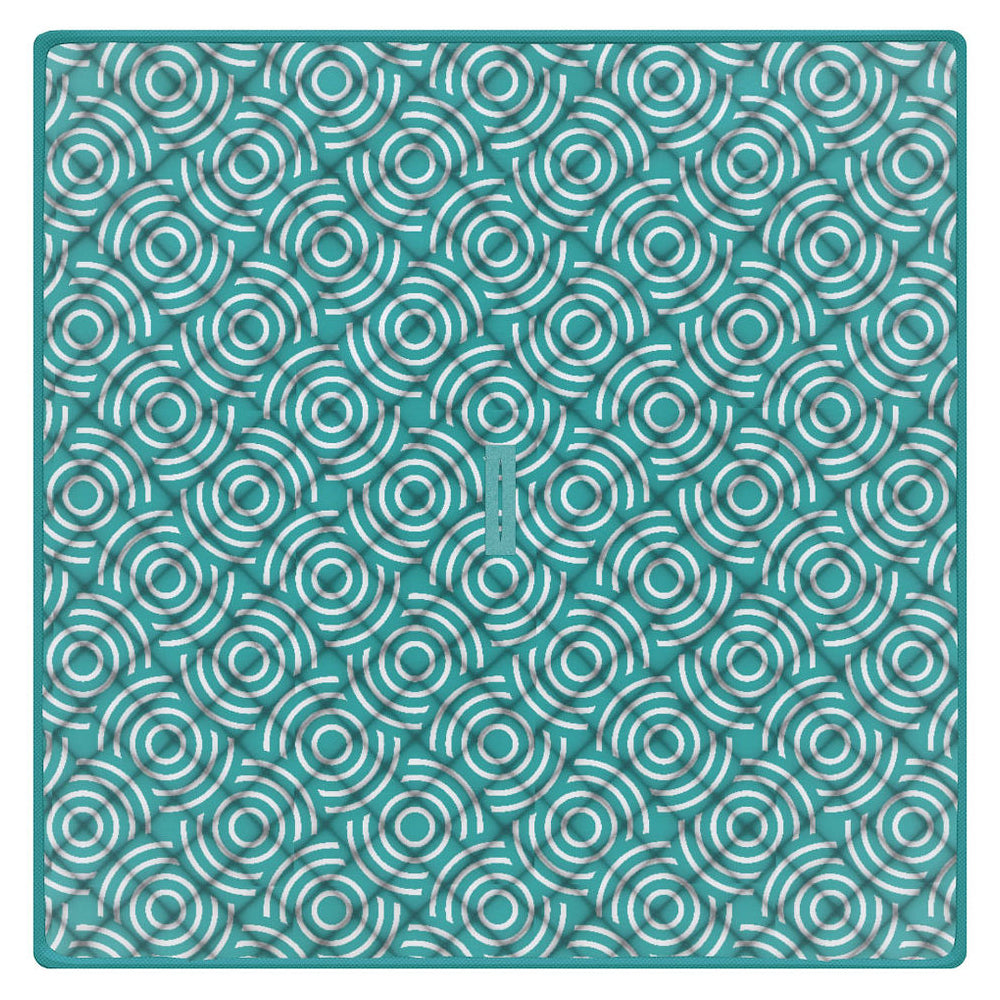 Mirage Beach Sand Waterproof Padded Outdoor Mat with Umbrella Hole Aqua 2x2m