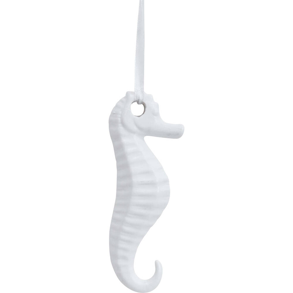 LVD Ceramic Hanging Seahorse Home/Office Durable Display Decor 12x5cm White (4 Pack) — image 2