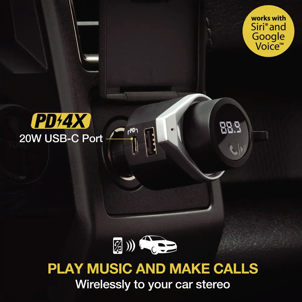 Scosche Wireless Hands Free FM Transmitter Car Kit w/USB-C/USB-A Ports/Bluetooth — image 5