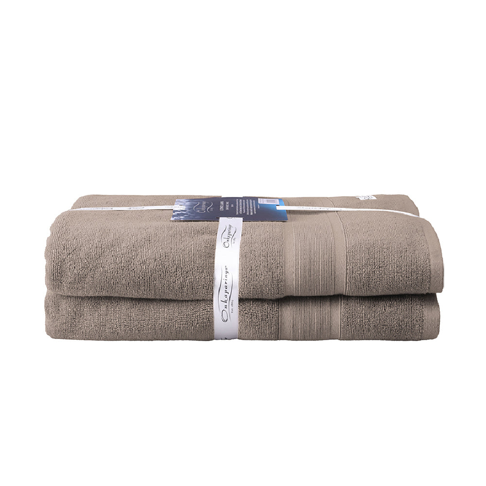 Onkaparinga Ultimate Alanya Turkish Cotton Bath Sheet/Towel Absorbent 550Gsm Almond (2 Pack)