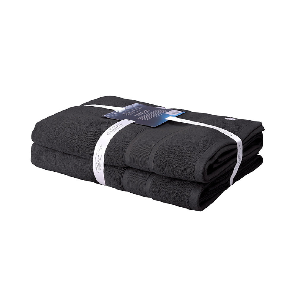 Onkaparinga Ultimate Alanya Cotton Bath Sheet/Towel 550Gsm highly absorbent Castlerock (2 Pack) — image 2