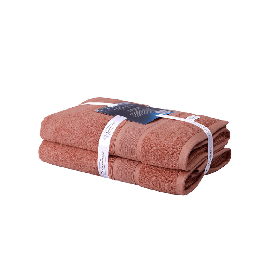 Onkaparinga Ultimate Alanya Turkish Cotton Bath Towel 550Gsm Highly Absorbant Clay (2 Pack) — image 2