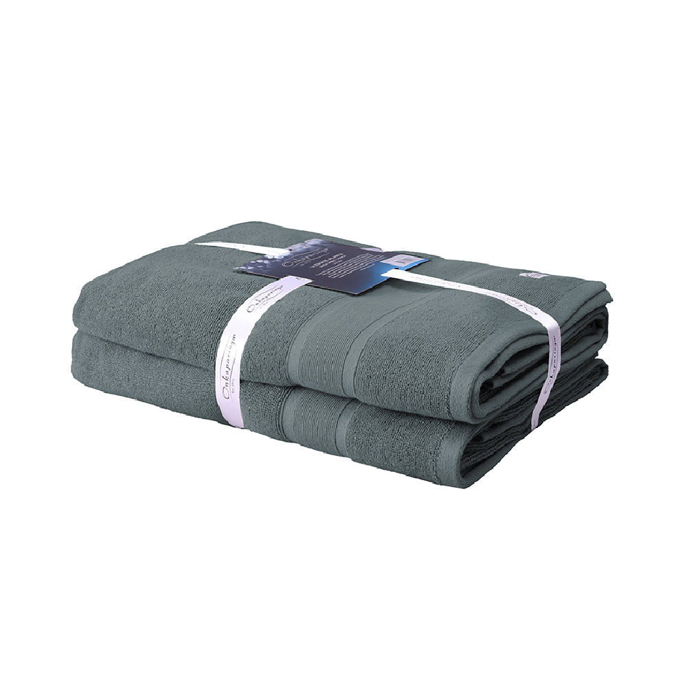 Onkaparinga Ultimate Alanya Cotton Bath Sheet/Towel 550Gsm highly absorbent Slate (2 Pack) — image 2