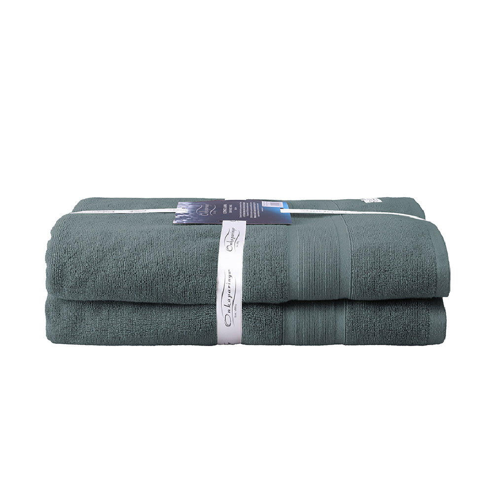 Onkaparinga Ultimate Alanya Cotton Bath Sheet/Towel 550Gsm highly absorbent Slate (2 Pack)