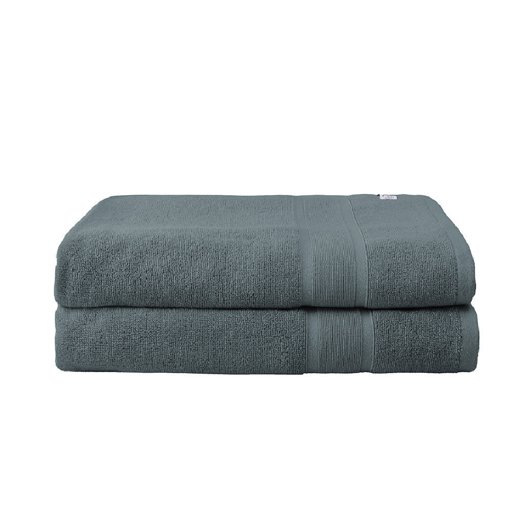 Onkaparinga Ultimate Alanya Cotton Bath Sheet/Towel 550Gsm highly absorbent Slate (2 Pack) — image 3