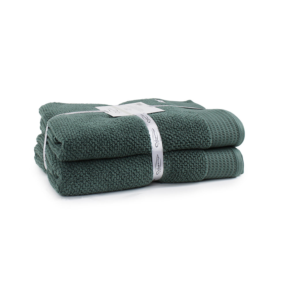 Onkaparinga 90x167cm Cotton Avalon Premium Bath Sheets Set 550GSM Fir Green (2 Pieces) — image 2