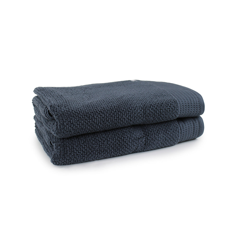 Onkaparinga 90x167cm Cotton Avalon Premium Bath Sheets Set 550GSM Midnight (2 Pieces)