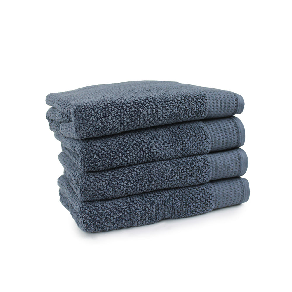 Onkaparinga 69x140cm Cotton Avalon Bathroom Towels Set 550GSM Midnight (4 Pieces)