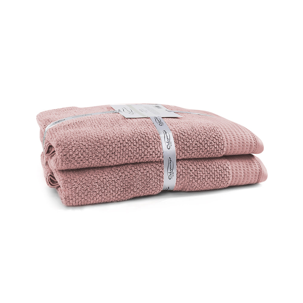 Onkaparinga 90x167cm Cotton Avalon Premium Bath Sheets 550GSM Dusty Primrose (2 Pieces) — image 2