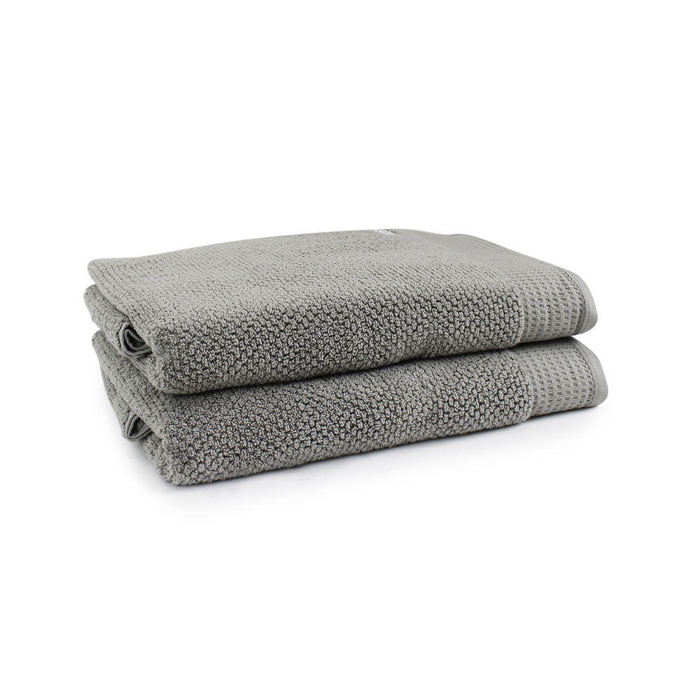 Onkaparinga 90x167cm Cotton Avalon Premium Bath Sheets 550GSM Warm Silver (2 Pieces)
