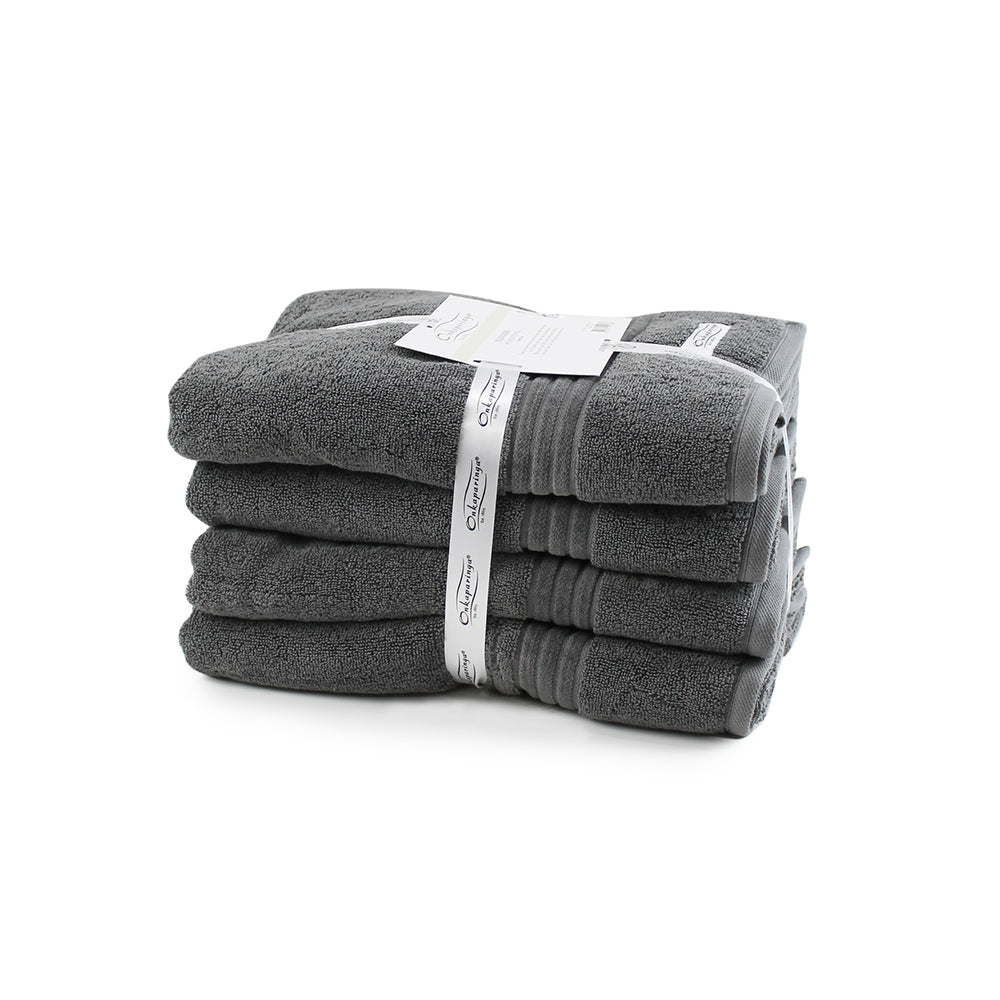 Onkaparinga 69x140cm Cotton Flinders Premium Bathroom Towels 600GSM Charcoal (4 Pieces) — image 2