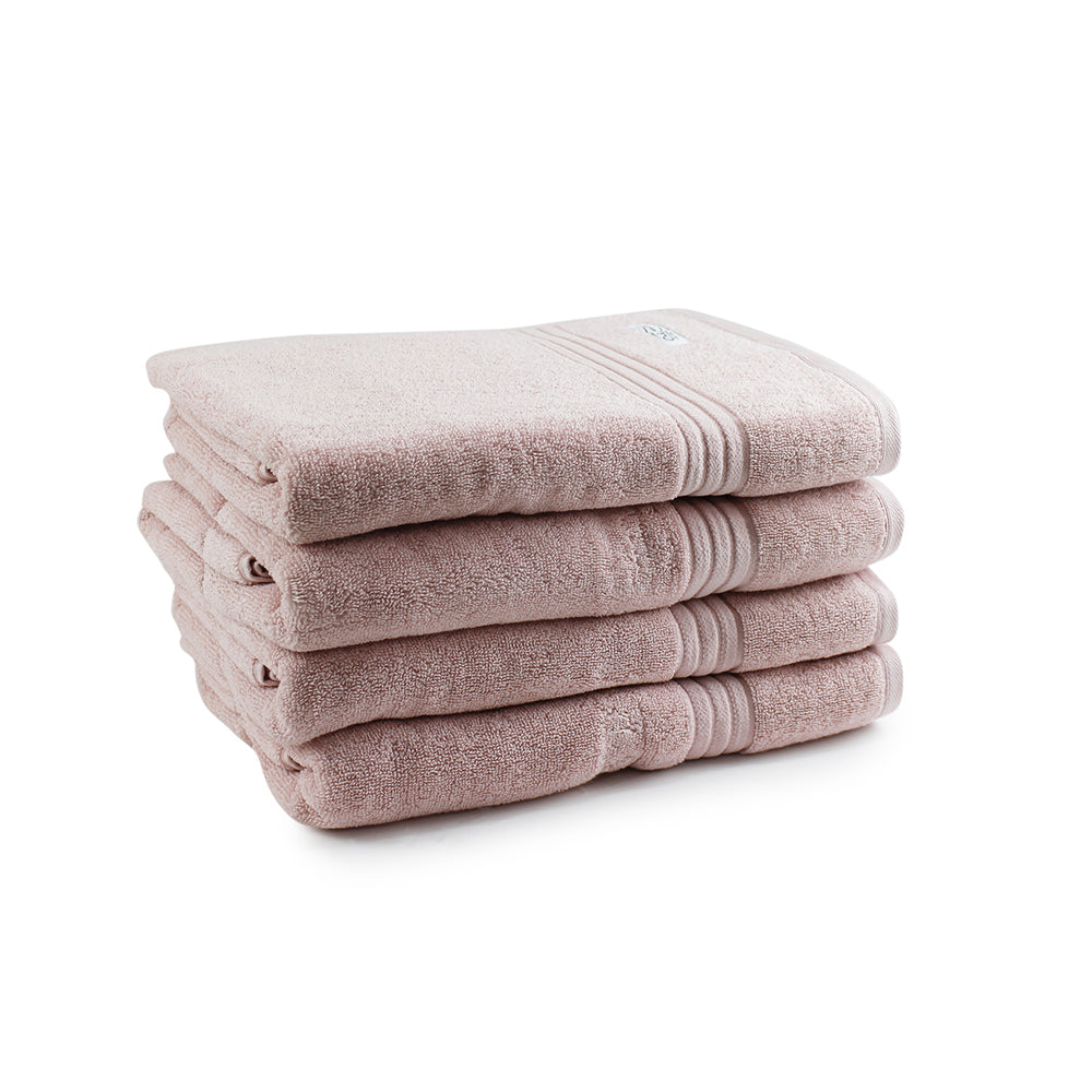 Onkaparinga 69x140cm Cotton Flinders Bathroom Towels Set 600GSM Pink Blush (4 Pieces)