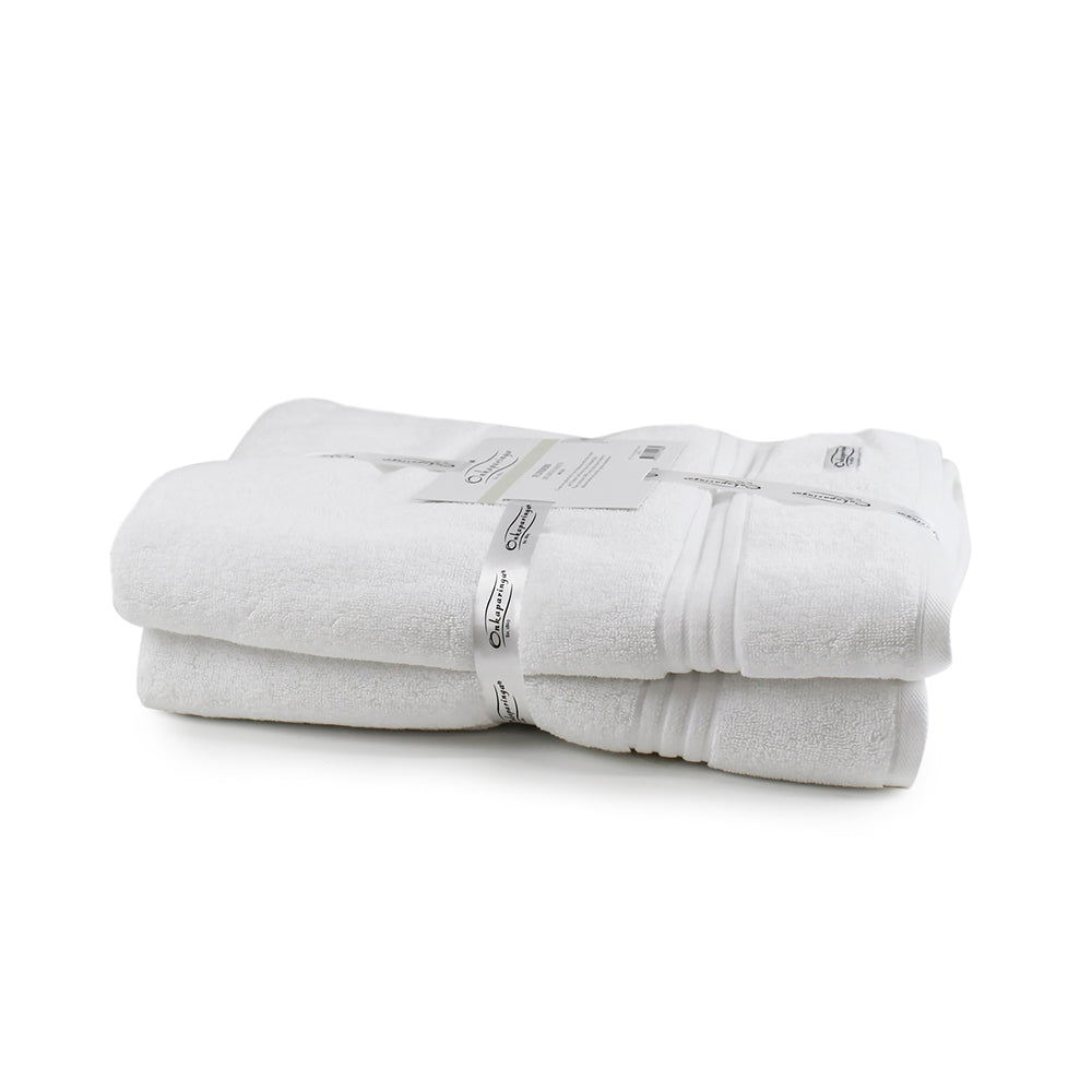 Onkaparinga 90x167cm Cotton Flinders Premium Bath Sheets Set 600GSM White (2 Pieces) — image 2