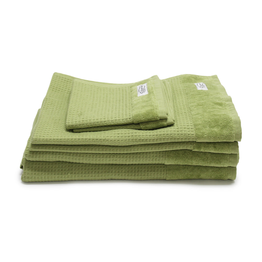 Onkaparinga Mossman 100% Cotton Bath/Face/Hand Towel Bathroom Set Tarragon (6 Pieces) — image 2