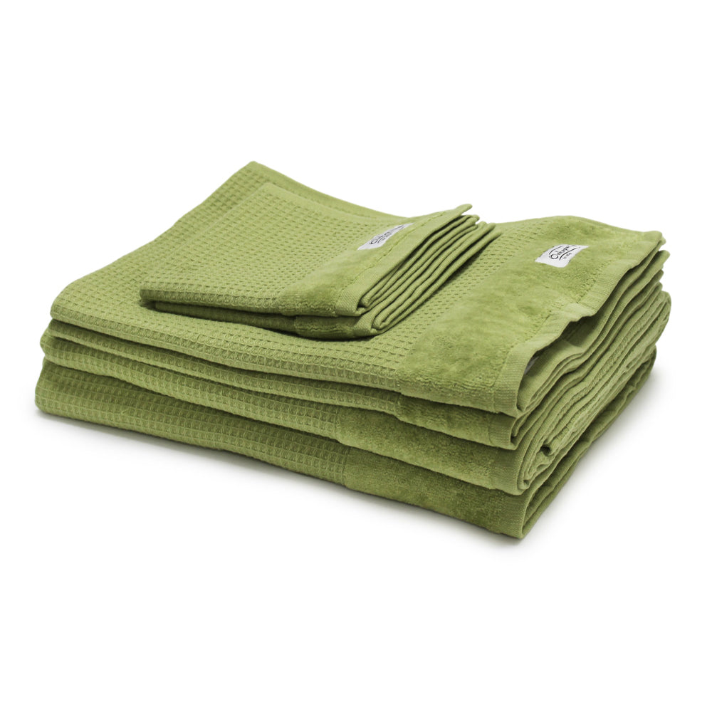Onkaparinga Mossman 100% Cotton Bath/Face/Hand Towel Bathroom Set Tarragon (6 Pieces)
