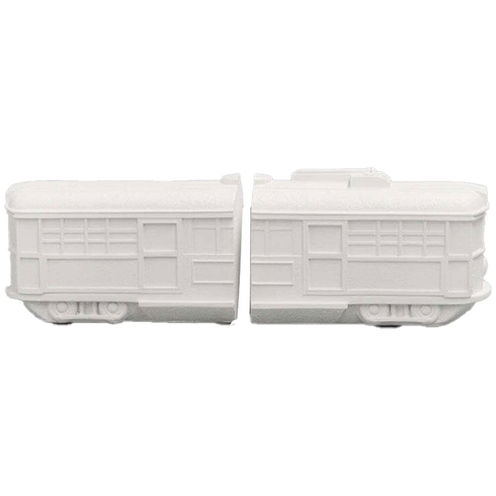 Moose Tram Bookends Home/Office/Living Room Ornament Display Decor — White White