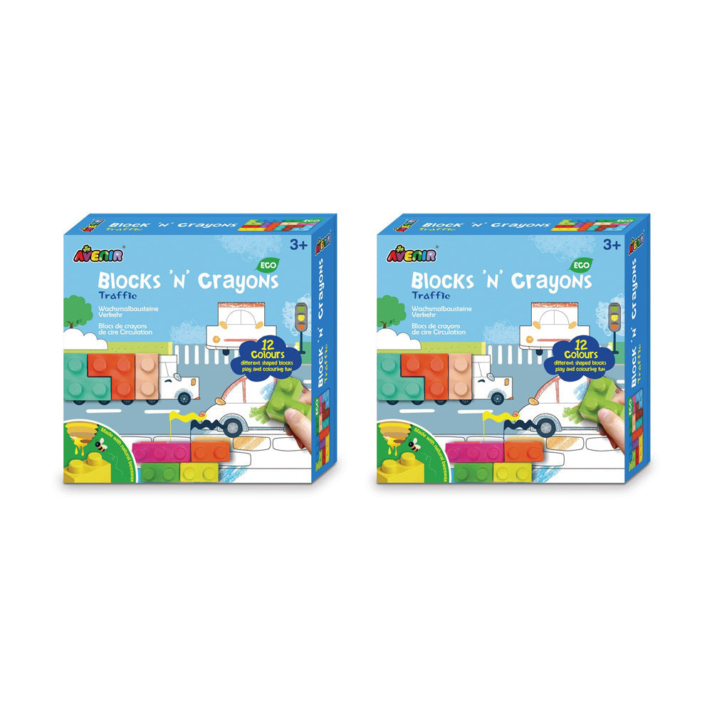 Avenir Blocks'n'Crayons Traffic Art/Craft Kids/Toddler Fun Activity Toy 3y+ (2 Pack)