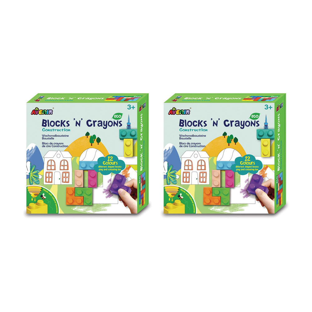 Avenir Blocks'n'Crayons Construction Creative Arts Kids/Children Kit 3y+ (2 Pack)