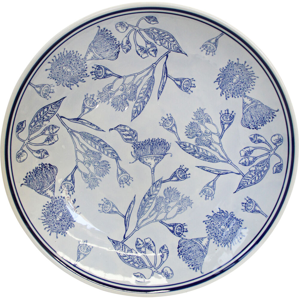 LVD 37x8cm Blue/White Porcelain Flowering Gum Grazing Serving Platter