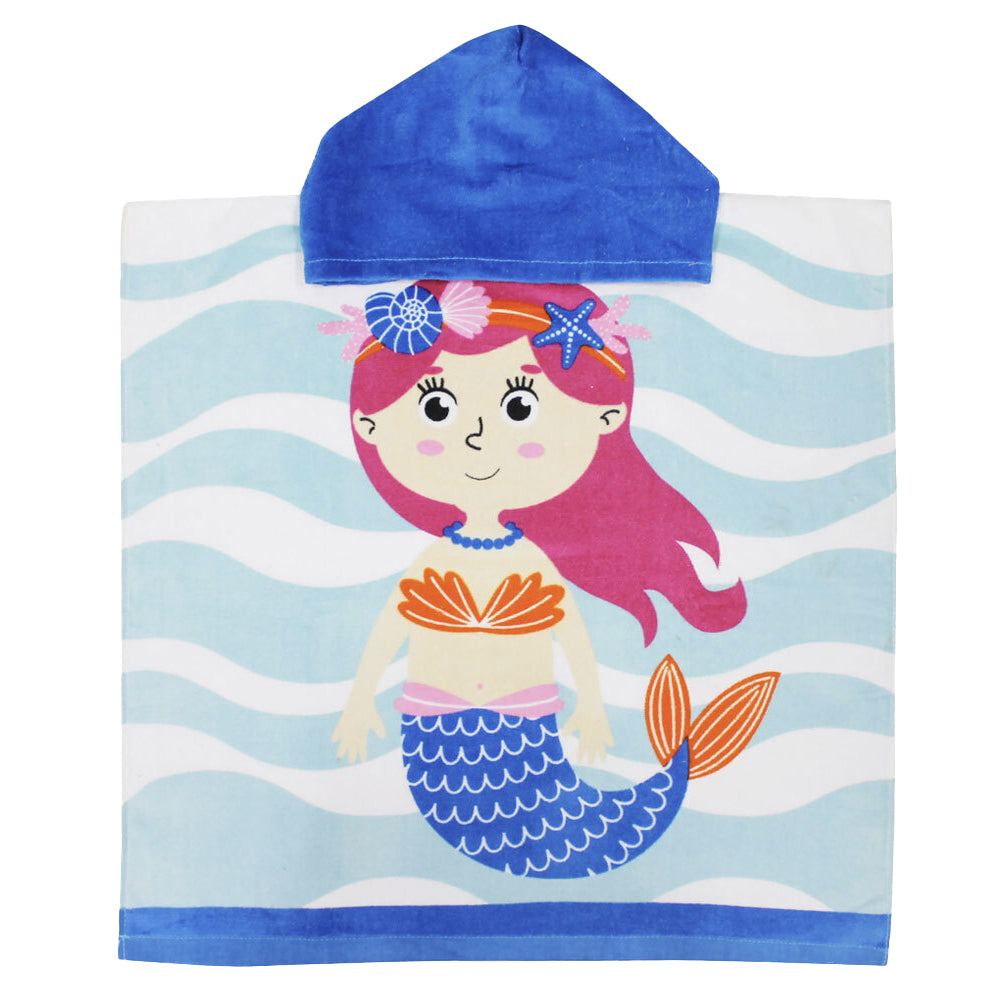 Onkaparinga Kids 60x120cm Soft Absorbent Hooded Beach/Swimming Towel Mermaid (2 Pack) — image 2