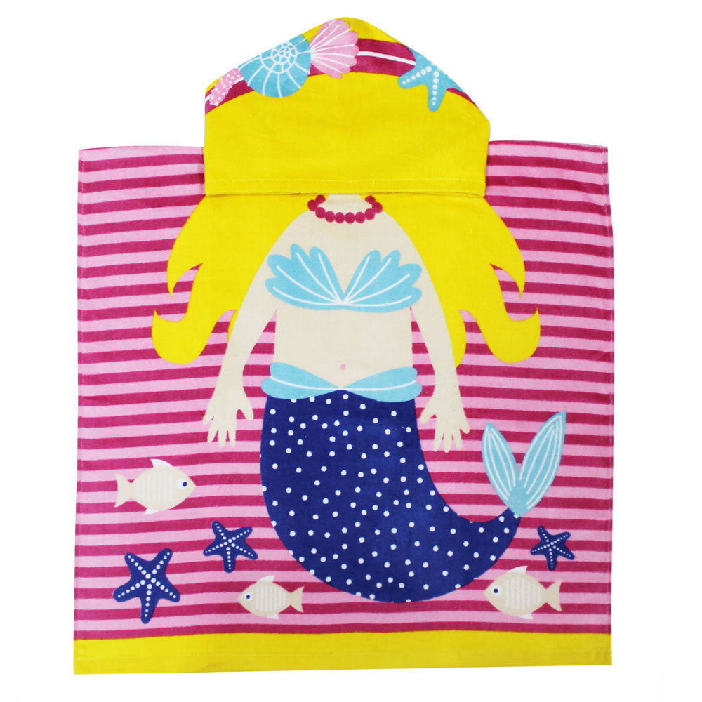 Onkaparinga Kids 60x120cm Absorbent Hooded Beach/Bath/Swim Towel Ocean Mermaid