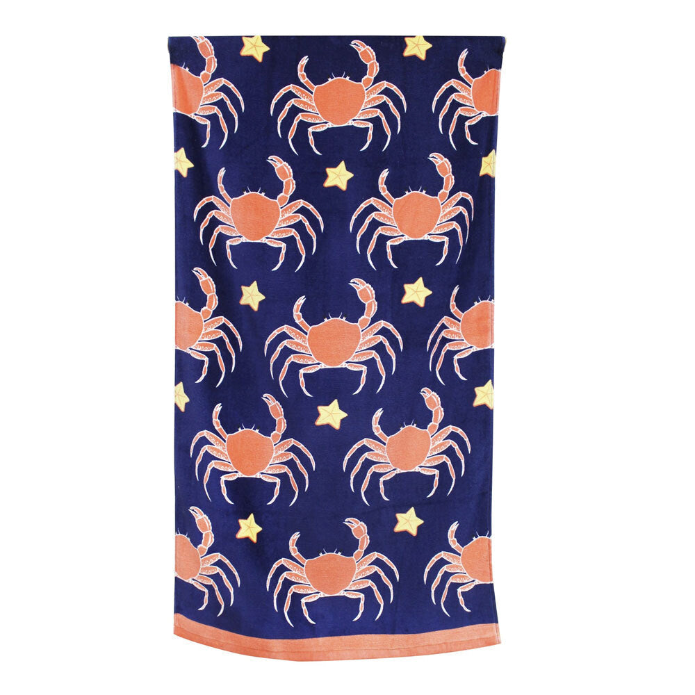 Onkaparinga Kids 60x120cm Beach/Swimming Pool Towel Absorbent Cotton Crabs (2 Pack) — image 2