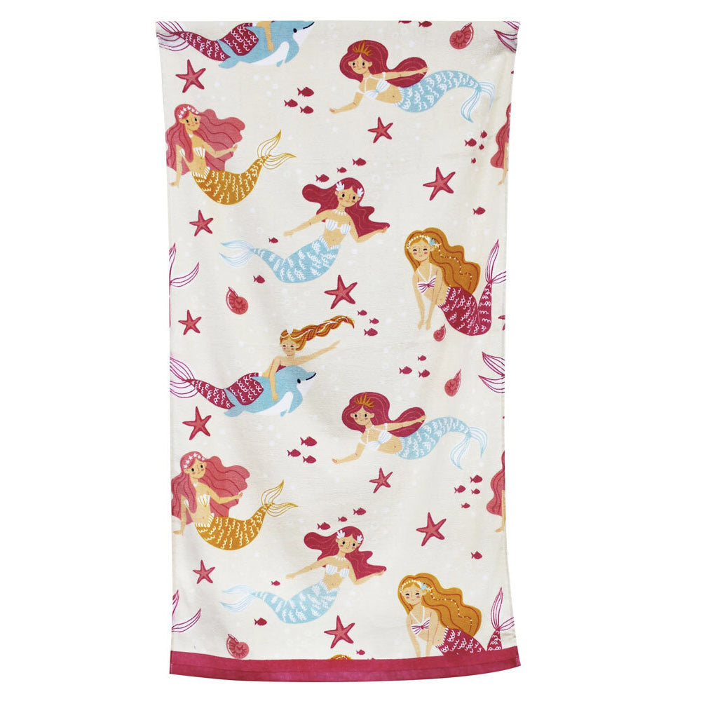 Onkaparinga Kids 60x120cm Beach/Swim Pool Towel Soft Absorbent Cotton Mermaids