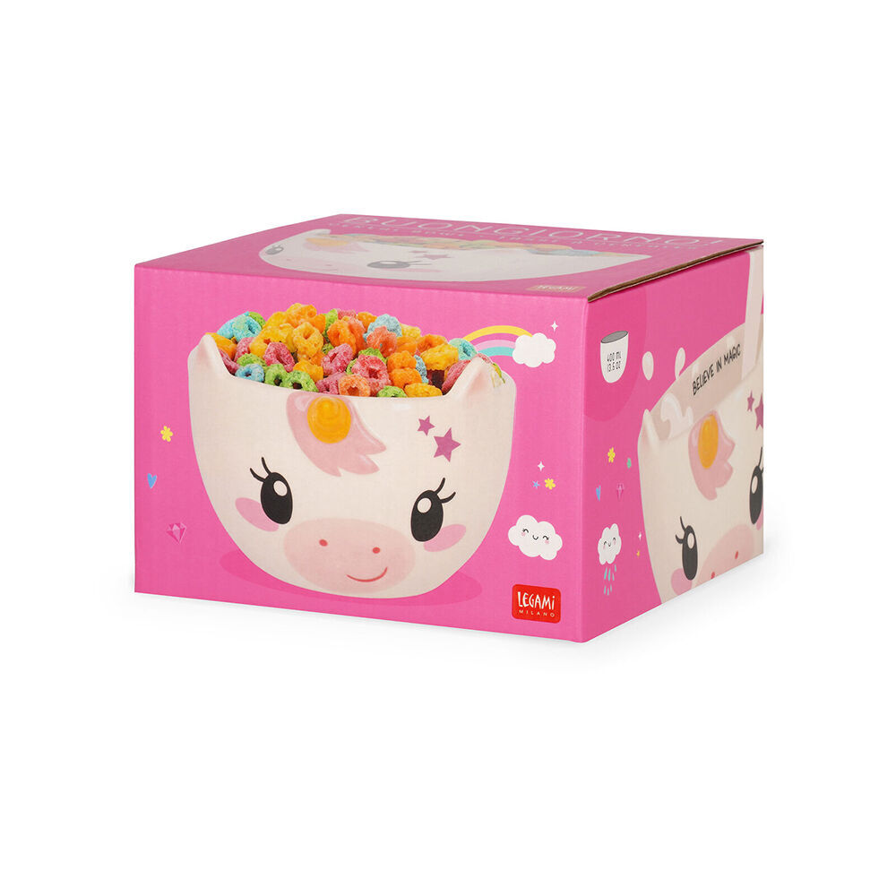 Legami Buongiorno Stoneware Cereal Bowl Children/Kids 12x9cm White Unicorn (2 Pack) — image 2