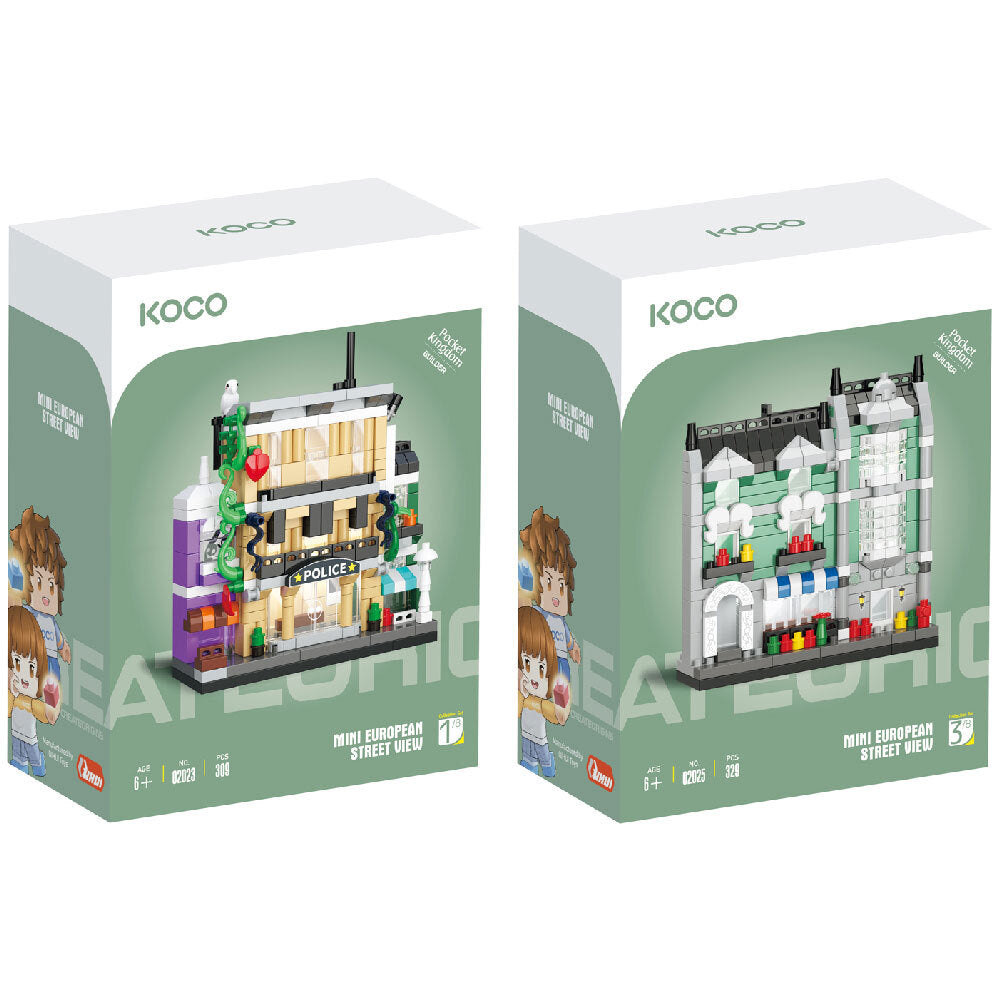 Koco Police Station and 329pc Grocery Store Kids/Children Toy 6y+ (309 Pieces)