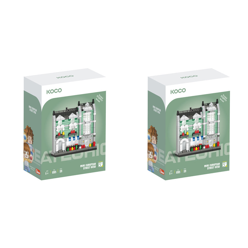 Koco 329pc Koco Green Grocery Store Childrens Building Bricks/Blocks Play Toy 6y+ (2 Pack)