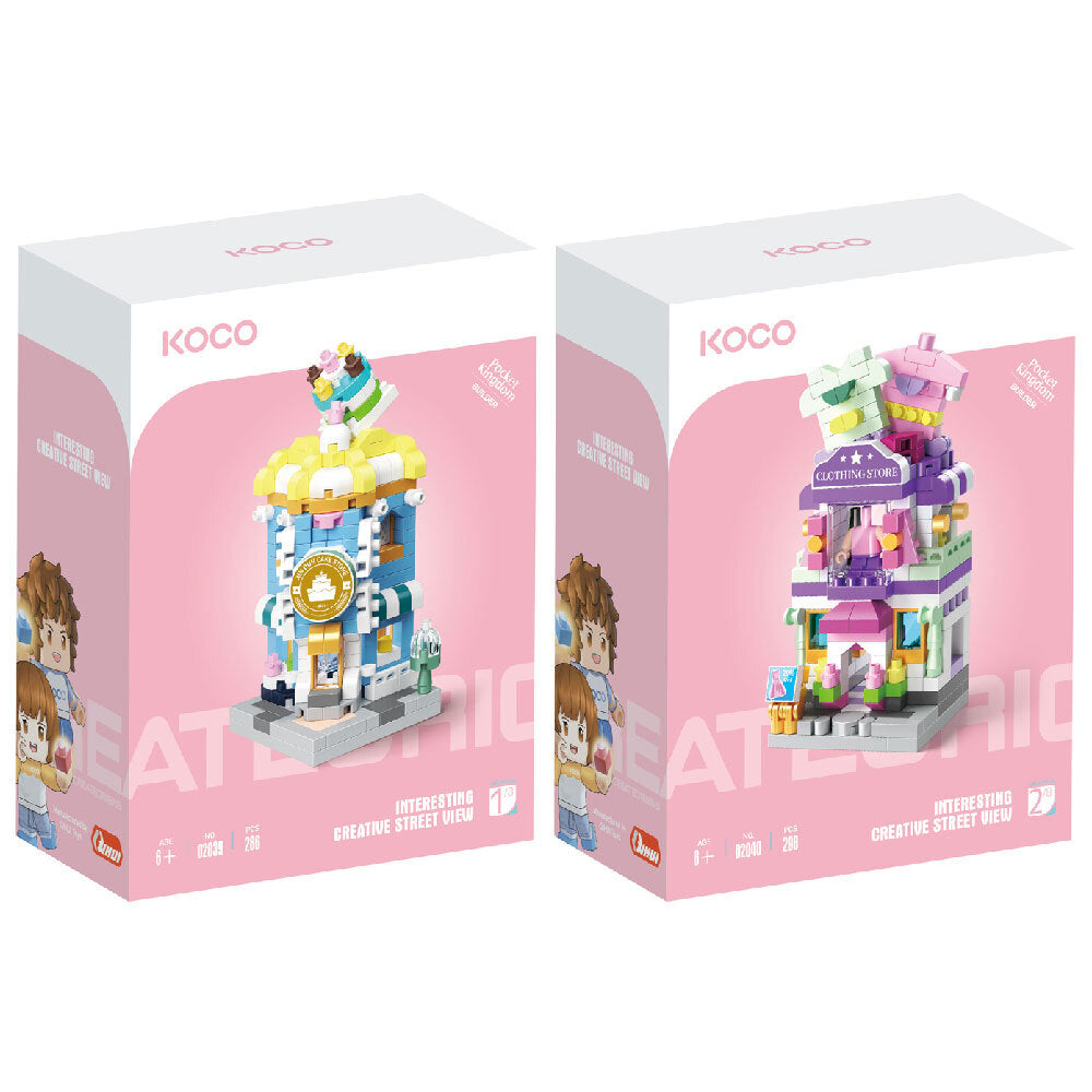 Koco Cake Shop and 298pc Clothes Store Kids/Children Building Toy 6y+ (286 Pieces)