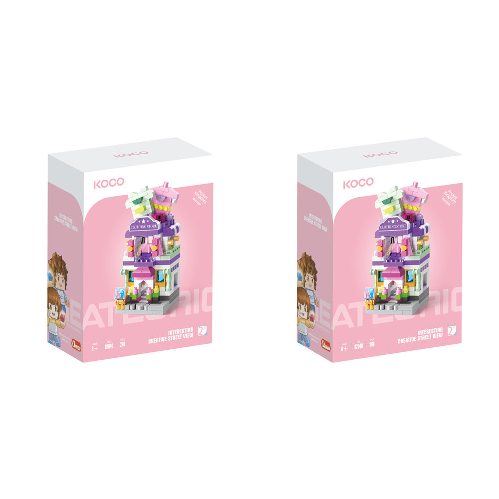 Koco 298pc Koco Clothes Store Childrens Building Bricks/Blocks Assemble Toy 6y+ (2 Pack)