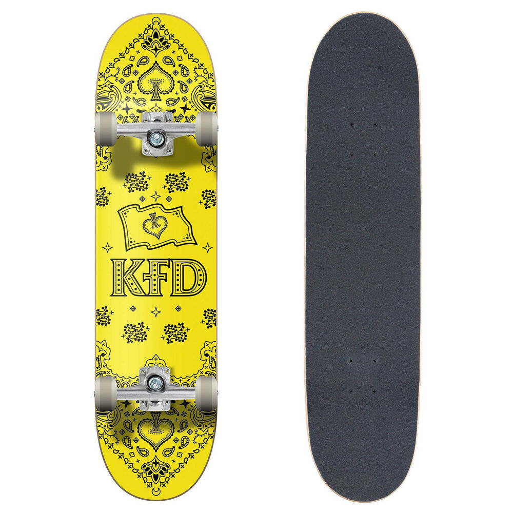 KFD Complete Skateboard Outdoor Sports Deck Young Gunz Bandana Yellow 7.75in